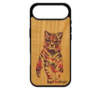 utaupia Coque Bois Chat pour iPhone 17 Air Silicone Animaux Mignon Telephone Housse Pastel azteque Ethnique Chaton Femme Tribal Petit