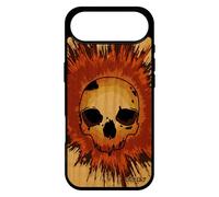 utaupia Coque Bois de Protection pour iPhone 17 Air Silicone Tete de Mort Emo Crane Marron Hardrock personnalisé Etui Metal Telephone Enfer