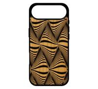 utaupia Coque Bois Naturel pour iPhone 17 Air Silicone Illusion d'optique Vague Losange Gel Mirage Rigide Portable Noir Effet Triangle