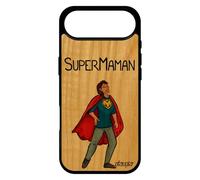 utaupia Coque Bois Naturel pour iPhone 17 Air Silicone Super Maman Smartphone Texte Comics Antichoc Heros Bande dessinée Humoristique