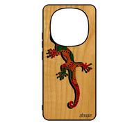 utaupia Coque Bois pour 14 Pro+ Plus 5G /pour Redmi Note 14 Pro Silicone Salamandre Portable Jamaique Reptile Antichoc Ethnique Rasta pour Xiaomi