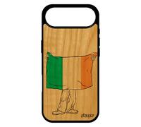 utaupia Coque Bois pour iPhone 17 Air Silicone Drapeau Irlande Irlandais Football Housse Rugby de Protection Made in France