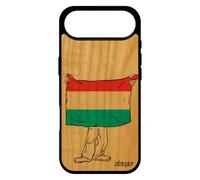 utaupia Coque Bois pour iPhone 17 Air Silicone Drapeau Luxembourg luxembourgois jo 4G Original Euro Foot Housse Vrai
