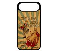 utaupia Coque Bois pour iPhone 17 Air Silicone j'peux Pas j'dois Garder Mon Lama Cartoon Humour Animal Motif Bleu Noir Texte personnalisé