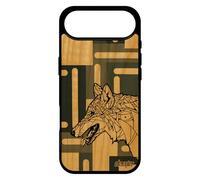 utaupia Coque Bois pour iPhone 17 Air Silicone Loup Design Gel Etui frêne Alpha Tribal Chien azteque Graphique Dessin Portable personnalisé