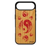 utaupia Coque Bois pour iPhone 17 Air Silicone Yin et Yang Bumper Masculin Feminin Image 4G Asie Etui Ying imprimé Bicolore Telephone