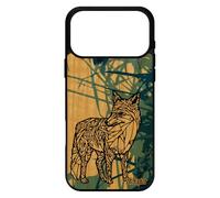 utaupia Coque Bois pour iPhone 17 Pro Max Silicone Renard azteque Ethnique Graphique Case Bleu Tribal Animal personnalisé Malin Unique Etui