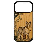utaupia Coque Bois pour iPhone 17 Pro Max Silicone Renard Polaire azteque Dessin Graphique Femme Foret Gris Housse frêne Animaux Cover