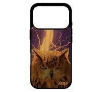utaupia Coque Bois pour iPhone 17 Pro Silicone Hibou Housse Eclair Mobile Oiseau Orage Chouette Peinture Violet Case Animal Bumper 256 Go