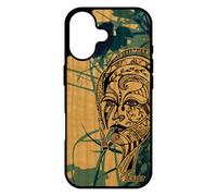 utaupia Coque Bois pour iPhone 17 Silicone Femme Noir Telephone feerique Florale Animal Ethnique Dessin Bleu azteque Rigide Fille Gel de