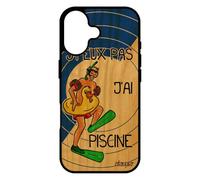 utaupia Coque Bois pour iPhone 17 Silicone Humour j'peux Pas J'Ai Piscine Natation Humoristique Bumper Telephone Housse Vacances Drole