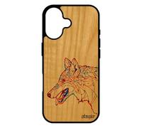 utaupia Coque Bois pour iPhone 17 Silicone Loup Pas Cher Homme Antichoc Husky Multicolore Animaux de Protection Ethnique Tribal Chien
