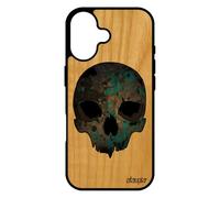utaupia Coque Bois pour iPhone 17 Silicone Tete de Mort Motif Graffitti Crane Garcon TPU Horreur Gothique Etui Squelette Electro Noir Punk