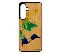 utaupia Coque Bois pour Samsung S25 FE Silicone Carte Monde Housse Jolie Pays Atlas planete Portable geographie Terre Effet TPU Rouge Vrai pour Galaxy
