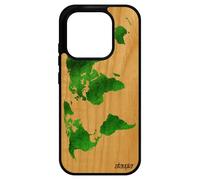 utaupia Coque Bois pour Xiaomi 17 Silicone Carte Monde Globe Portable TPU Motif planete Effet Pays Vert Telephone Atlas Fait Main Terre Case pour Xiaomi