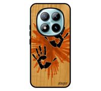 utaupia Coque Bois pour Xiaomi pour Redmi Note 15 Pro 5G Silicone Main Empreinte Telephone Pas Cher Fantaisie Antichoc Orange Trace de de Protection