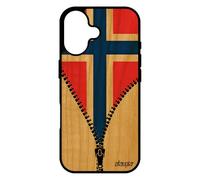utaupia Coque Bois Silicone pour iPhone 17 Drapeau Norvege norvegien Football Souple Coupe du Monde Motif Telephone de Protection Euro Foot