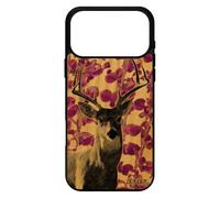 utaupia Coque Bois Silicone pour iPhone 17 Pro Max cerf Plante Nature Original Smartphone Foret biche Case Design 256 Go Animaux Rose