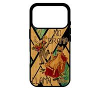 utaupia Coque Bois Silicone pour iPhone 17 Pro no Drama Lama Noir de Protection Dessin Cartoon BD Llama Comique Drole dramalama Bleu Humour