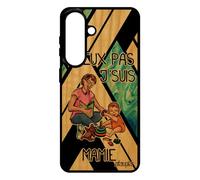 utaupia Coque Bois Silicone pour Samsung Galaxy S26+ Plus j'peux Pas j'suis Mamie Humour Bleu Comique Mamy Cadeau d'anniversaire Made in France