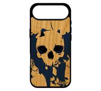 utaupia Coque Bois veritable pour iPhone 17 Air Silicone Tete de Mort Tatouage Pirate Crane epouvante de Protection Squelette Gothique Etui