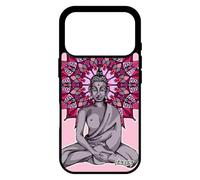 utaupia Coque Bouddha Telephone pour iPhone 17 Pro Silicone Ethnique Violet Rosace Inde Yoga Pochoir Noir Housse Statue Tibet Mandala