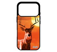 utaupia Coque cerf Antichoc pour iPhone 17 Pro Silicone Telephone couché de Soleil Brame Animal Aluminium Ciel biche Foret Orange Animaux