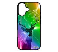 utaupia Coque cerf pour iPhone 17 Silicone de Protection Pas Cher Gel Faon Animal Solide Arc en Ciel Eclair Vert Case Animaux Multicolore