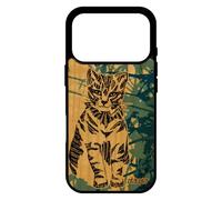 utaupia Coque Chat Antichoc pour iPhone 17 Pro Bois Silicone Animal de Protection personnalisé Ethnique Cadeau Fete des Meres azteque