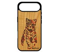 utaupia Coque Chat pour iPhone 17 Air Bois Silicone Animal Mignon Multicolore Ethnique Chaton Housse Tribal Pastel Rouge Cadeau Design