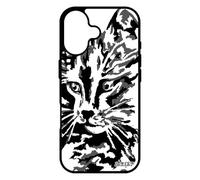 utaupia Coque Chat pour iPhone 17 en Silicone Chaton Mobile Telephone Mignon Dessin Peinture Bumper Noir de Protection Fille alu Petit