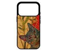 utaupia Coque Chat pour iPhone 17 Pro Bois Silicone Portable Animal Caoutchouc matou Peinture Antichoc Vert Animaux Smartphone Chaton felin