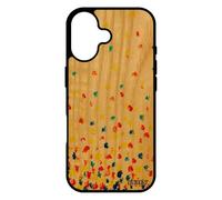 utaupia Coque confettis Pois pour iPhone 17 Bois Silicone Fond Effet Design Orange Romantique Motif Case Dessin Jolie Mobile Etui petales