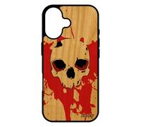 utaupia Coque de Protection pour iPhone 17 en Bois Silicone Tete de Mort Smartphone Masque Crane Techno os Rouge Sang Street Art Motif Case
