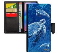 utaupia Coque de Protection pour Samsung S21 Cuir à Rabat Portefeuille Porte Cartes Tortue Antichoc Motif aimantée Ocean Marine algue Galaxy