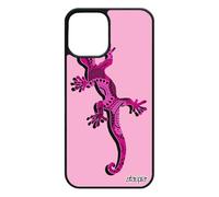 utaupia Coque de Protection Telephone pour iPhone 12/12 Pro Silicone Salamandre Rose Tendance Smartphone Housse Animal Amour lezard Metal