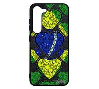 utaupia Coque Drapeau bresil Bresilien pour Samsung S23 Silicone jo I Love Portable Coeur Bumper Foot de Protection Rigide Galaxy