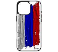 utaupia Coque Drapeau Russie Russe pour iPhone 16 Pro Max Silicone Caoutchouc Tissu personnalisé Foot jo Football Etui Noir Coupe d'europe