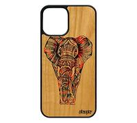 utaupia Coque Elephant pour iPhone 12/12 Pro en Bois Silicone Mobile cadeaunoel Telephone Homme Antichoc 256 Go Tribal Dessin Rouge