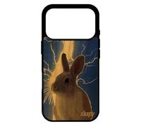 utaupia Coque en Bois Naturel pour iPhone 17 Pro Silicone Lapin de paques Etui de Protection lapine Bleu Nain Animal Mobile Foudre lièvre