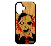 utaupia Coque en Bois Naturel pour iPhone 17 Silicone Zombie Horreur Portable eclaboussure Tache de Sang Apocalypse Antichoc Made in France