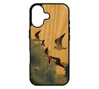 utaupia Coque en Bois Naturel Silicone de Protection Antichoc pour iPhone 17 Oiseaux mouettes Ciel Animaux personnalisé Telephone Marin mer