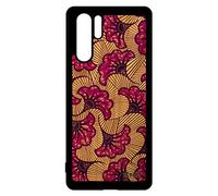 utaupia Coque en Bois Naturel Silicone pour Huawei P30 Pro Wax Original Afrique frêne Portable Telephone Violet Etui Ethnique Rigide coloré