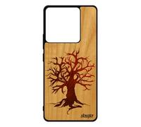 utaupia Coque en Bois Naturel veritable Silicone pour Redmi Note 13 Pro 5G Peinture Arbre ecologie Nature Zen Unique de Vie Mobile Housse