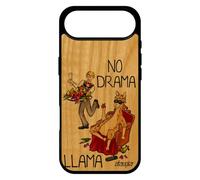 utaupia Coque en Bois pour iPhone 17 Air Silicone no Drama Lama Cartoon Telephone Rigide Llama dramalama Humour Bande dessinée Solide Case