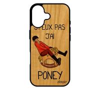 utaupia Coque en Bois pour iPhone 17 et Silicone j'peux Pas J'Ai Poney Portable Original Humour Orange aquaponey Comique Equitation Cheval