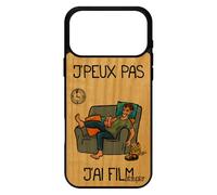 utaupia Coque en Bois pour iPhone 17 Pro Max Silicone j'peux Pas J'Ai Film Dessin animé Smartphone Bande dessinée Noir Television Gel