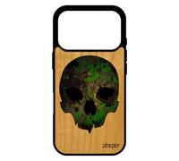 utaupia Coque en Bois pour iPhone 17 Pro Silicone Tete de Mort Housse Mobile Graff Army TPU Homme Biker Militaire epouvante Made in France