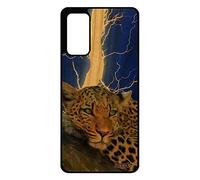 utaupia Coque en Bois pour Samsung S20 FE Silicone Leopard guepard Jaguar Cover Fauve Orage Mobile Afrique Bleu Animaux Etui Case felin Galaxy