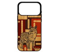 utaupia Coque en Bois Telephone pour iPhone 17 Pro Max Silicone Renard Mobile Roux azteque Antichoc Case geometrique Tribal Marron de